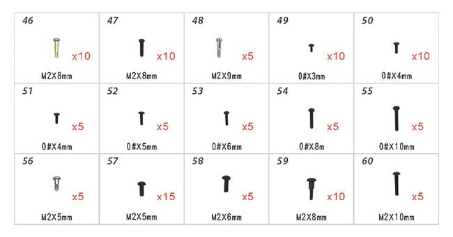 Align/T - Rex Helicopters 250 450 470 500 Hardware Bag H45168 - BOBBYRC