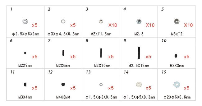 Align/T - Rex Helicopters 250 450 470 500 Hardware Bag H45168 - BOBBYRC