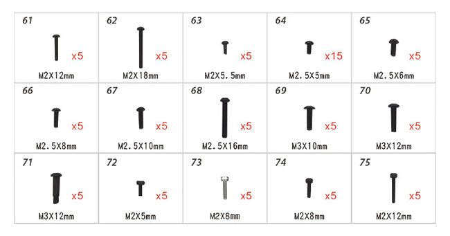Align/T - Rex Helicopters 250 450 470 500 Hardware Bag H45168 - BOBBYRC