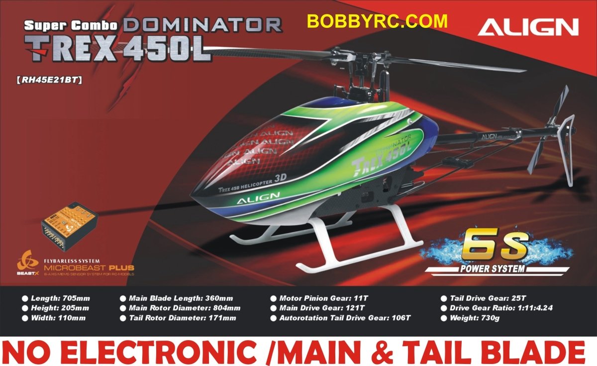 Align/T - Rex Helicopters 450L Dominator 450 Sized Helicopter - BOBBYRC