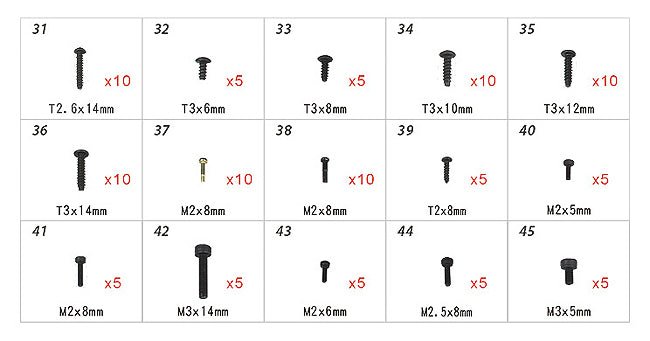 Align/T - Rex Helicopters 470 550X 600 700X PRO DFC Hardware Bag H70109 - BOBBYRC