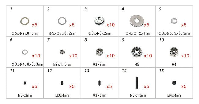 Align/T - Rex Helicopters 470 550X 600 700X PRO DFC Hardware Bag H70109 - BOBBYRC
