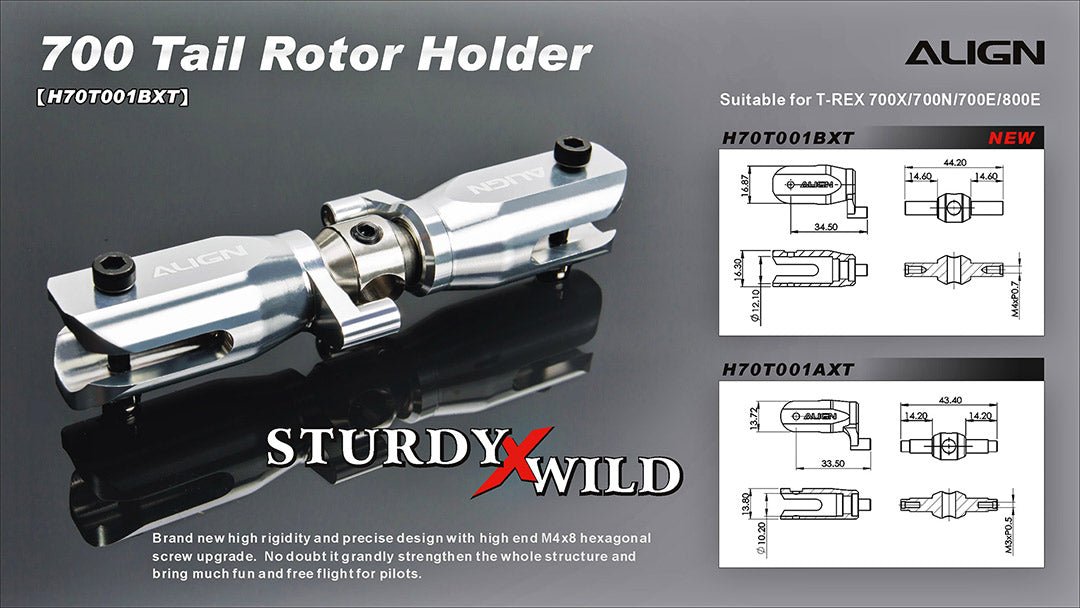 Align/T - Rex Helicopters 700XN/700X/700N/700E/800E Tail Rotor Holder - BOBBYRC