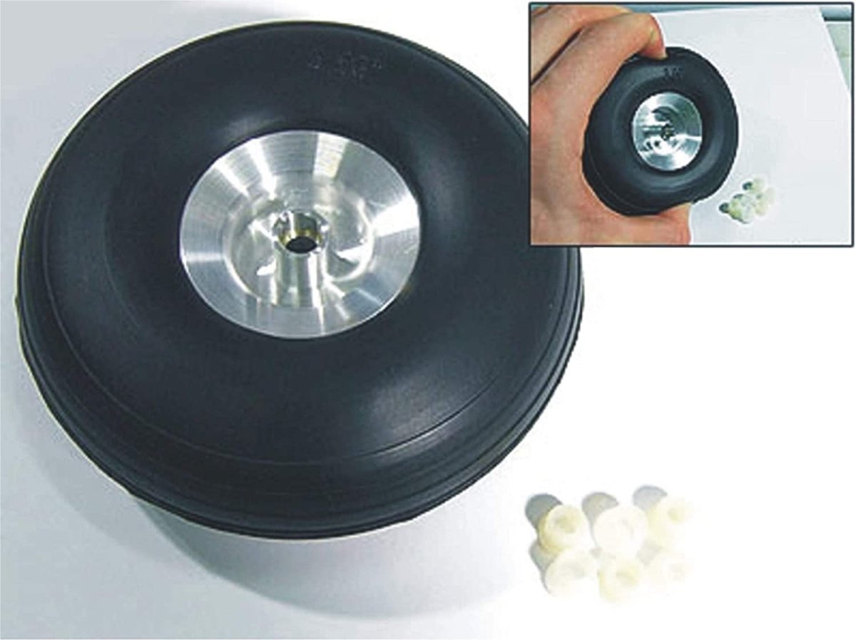 BOBBY_RC RC Airplane Scale Alloy Hub Rubber Wheel 64mm 2.5 inch - BOBBYRC