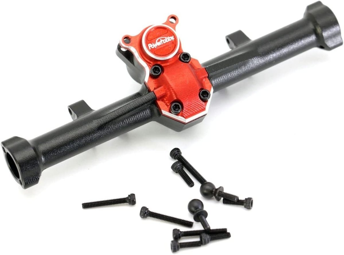 PowerHobby Aluminum Rear Axle Housing with Diff Cover for SCX24 - BOBBYRC