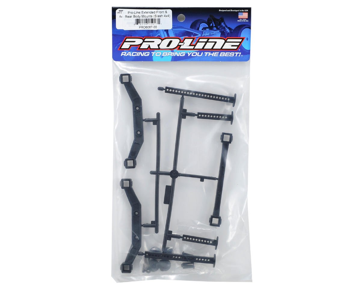 PRO - LINE Extended Body Mounts / Posts Front & Rear Traxxas 1/10 Slash 4x4 VXL - BOBBYRC