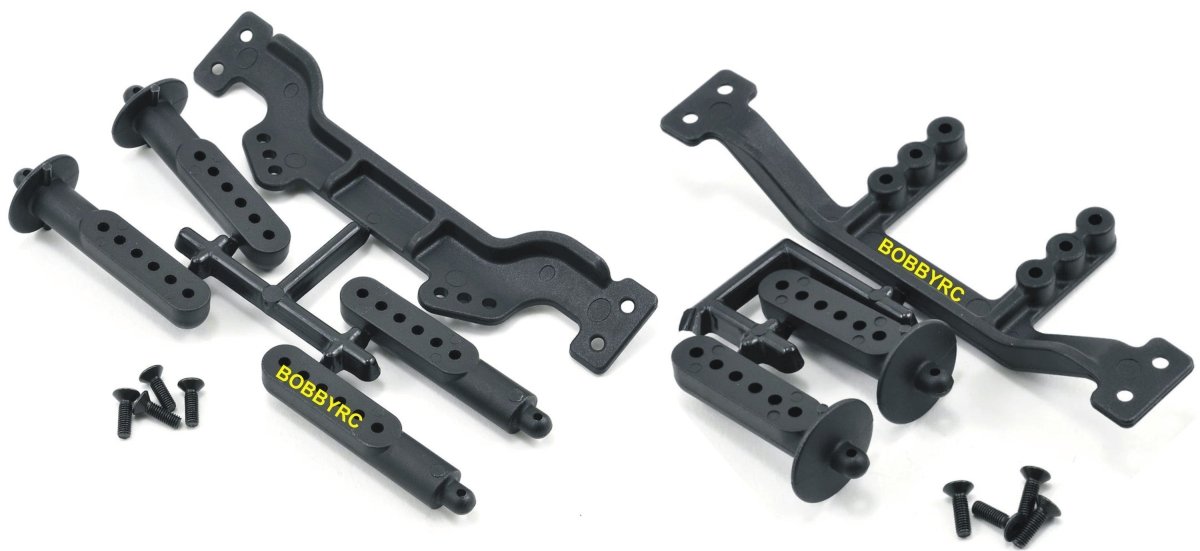 RPM Black Front & Rear Adjustable Body Mount Set For Slash 2wd Nitro Slash - BOBBYRC