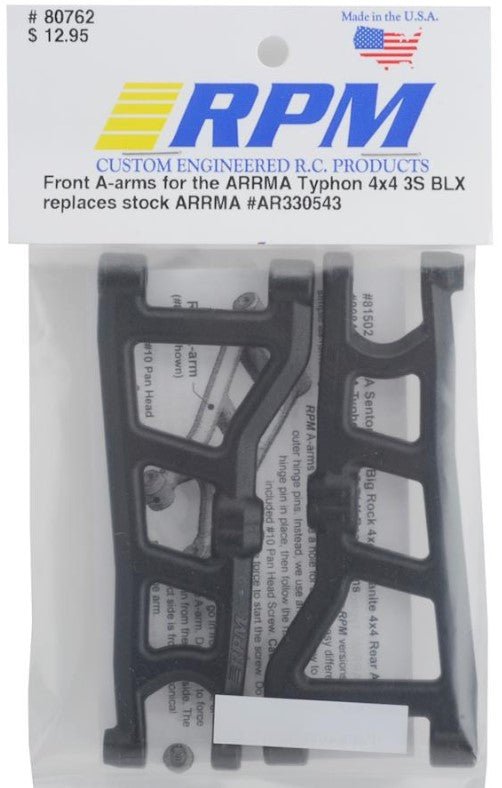 RPM Suspension Arms A - Arms Set Front Rear Black For Arrma Typhon 4x4 3s - BOBBYRC