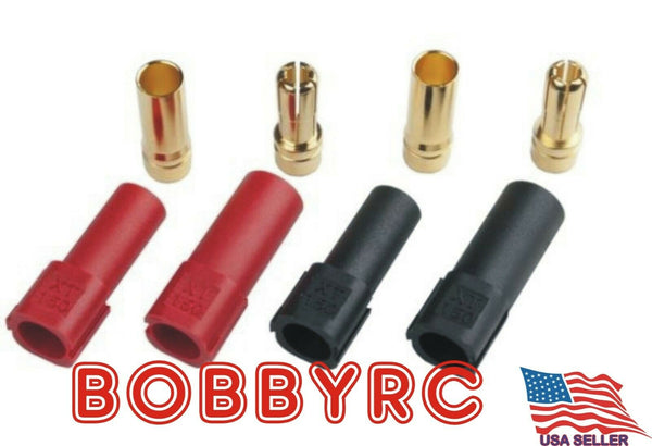 XT150 6MM Bullet Connector Plug Set (Red / Black, Male / Female)150+ Amps