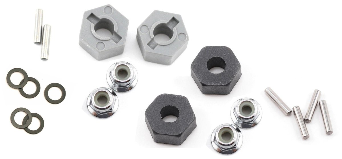 Slash 2wd , Rustler 2wd , Bandit 2wd 12mm Hex Wheel Hubs , Stub Axle Pins,4mm Flanged Nuts,Teflon Washer - BOBBYRC