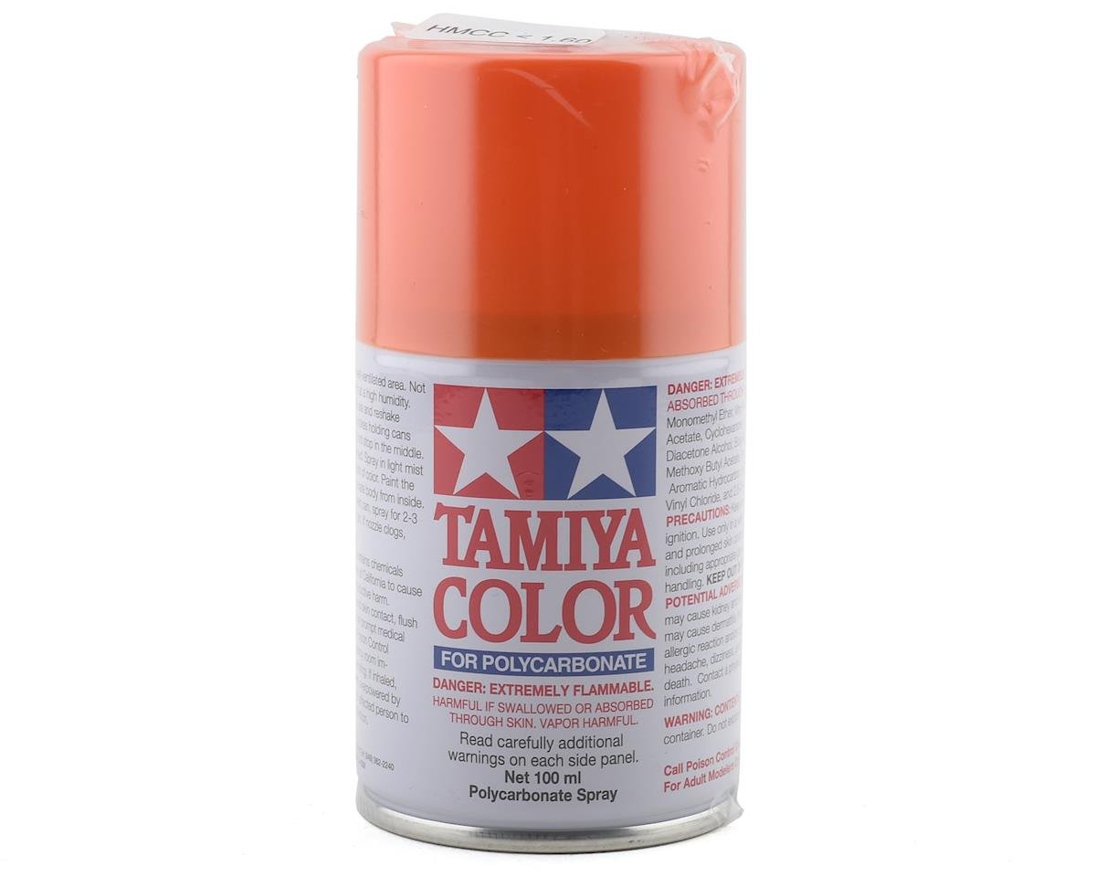 Tamiya PS - 62 Pure Orange Polycarbonate 3 Oz Spray Paint - BOBBYRC