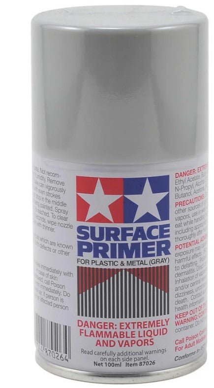 Tamiya Surface Primer Spray Paint 3pack (Grey) (100ml) - BOBBYRC