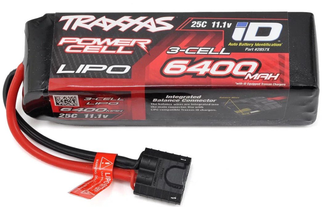 Traxxas 2857X 11.1V 3S 6400mAh iD LiPo Battery Stampede 4x4 Rustler VXL Bandit - BOBBYRC
