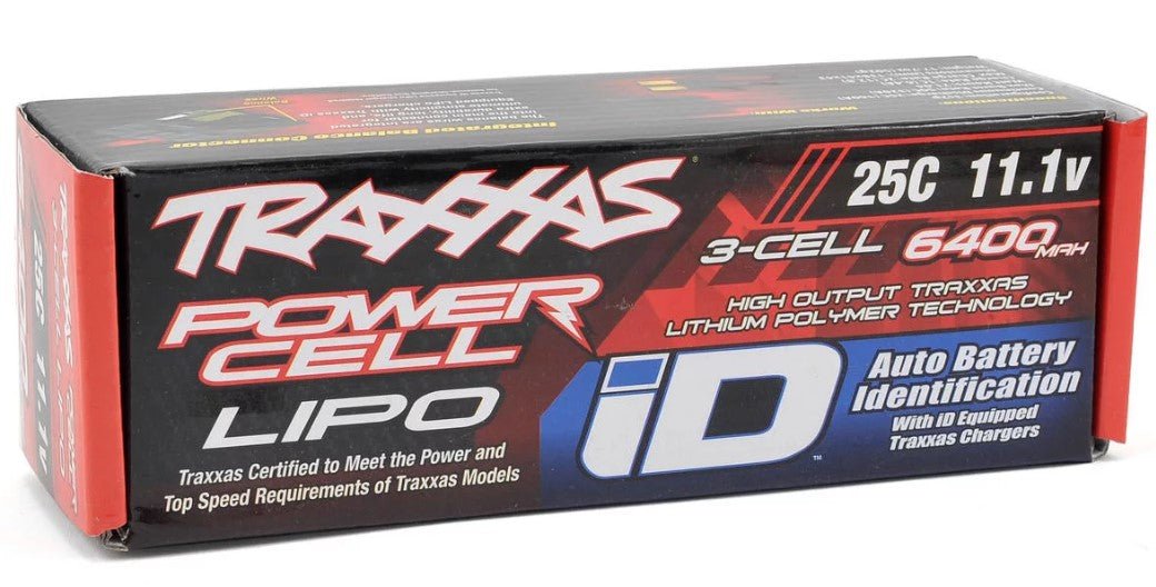 Traxxas 2857X 11.1V 3S 6400mAh iD LiPo Battery Stampede 4x4 Rustler VXL Bandit - BOBBYRC