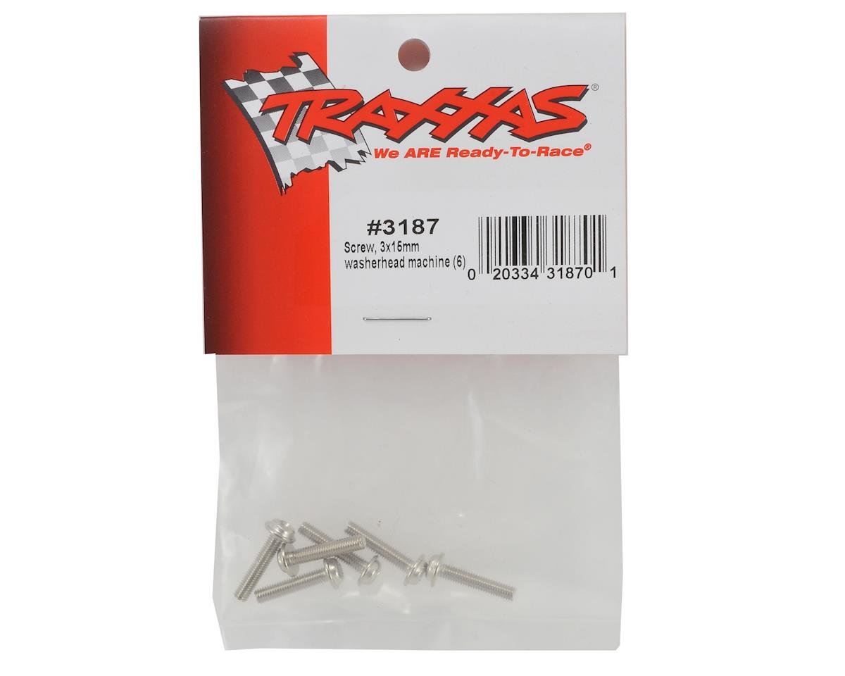 Traxxas 3187 3x15mm Washerhead Screws - BOBBYRC