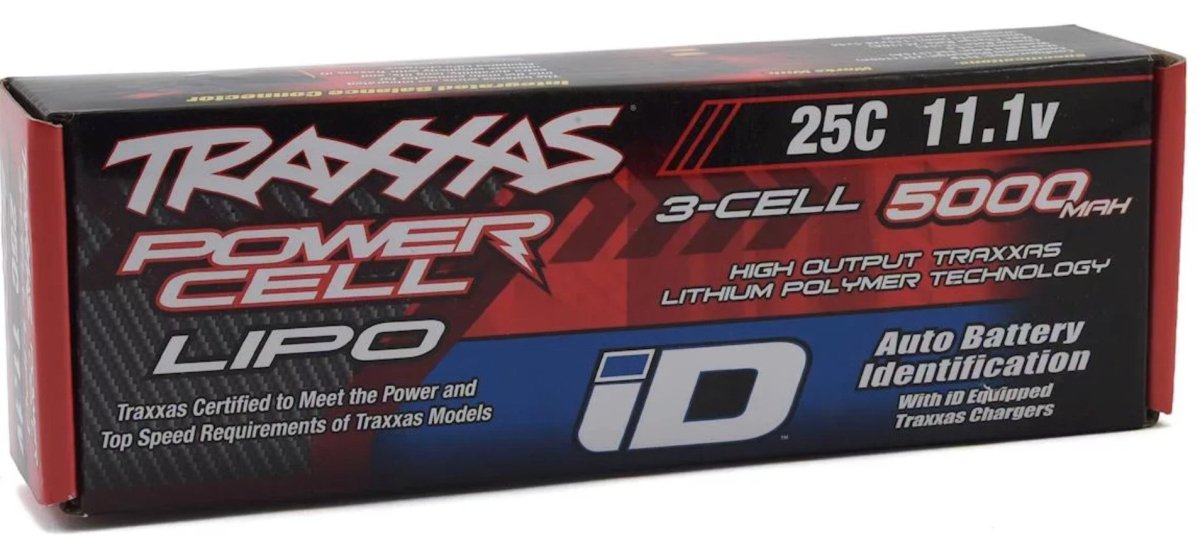 Traxxas 5000mAh 2832X 11.1V 3 - Cell 25C Short LiPo Battery w/ iD for RUSTLER VXL - BOBBYRC