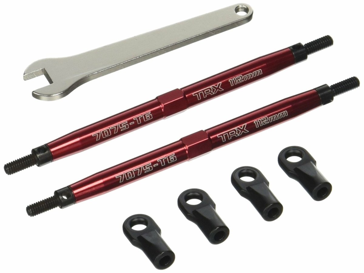 Traxxas 5141R Red Aluminum 112mm Front Toe Link Tubes for T - Maxx 3.3 & E - maxx - BOBBYRC