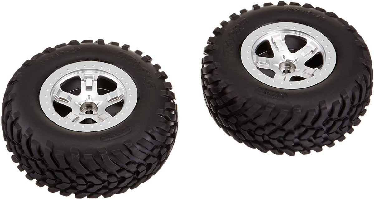 Traxxas 5875 2.2/3.0 Tire w/SCT(Standard) (Satin Chrome) FRONT Wheel - BOBBYRC