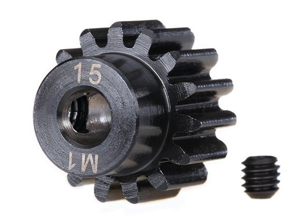 Traxxas 6487R Gear, 15 - T Pinion Machined (1.0 metric pitch) (fits 5mm shaft) - BOBBYRC