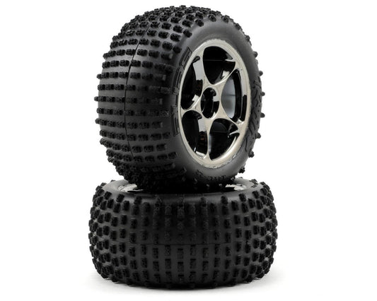 Traxxas Alias 2.2" Rear Pre - Mounted Tires (2)(Black Chrome) Bandit - BOBBYRC