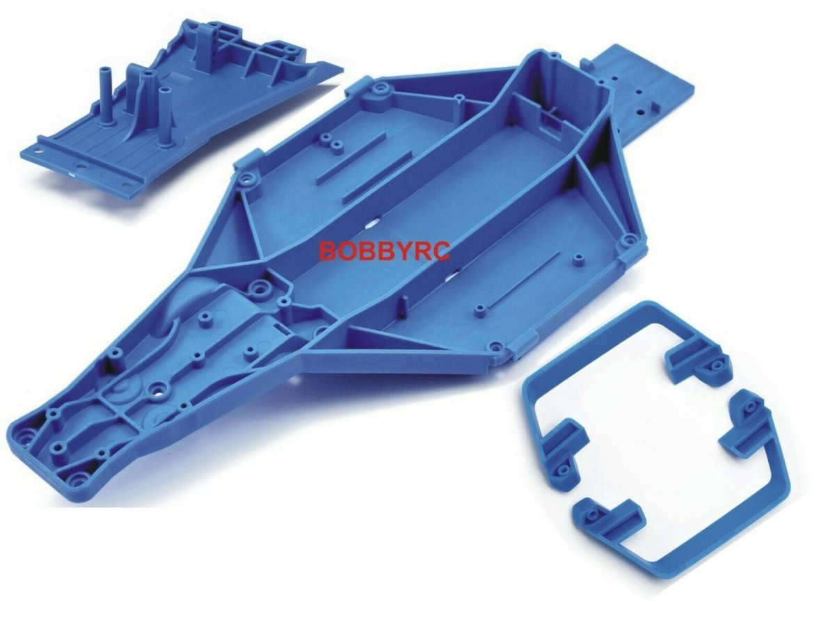 Traxxas (Blue)1/10 2wd Slash ,Drag Slash LCG Chassis Conversion Upper Lower Nerf Bar - BOBBYRC