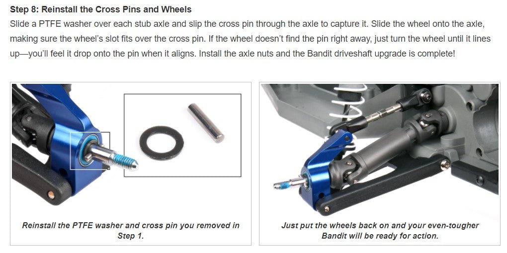 Traxxas Drag Slash, Bandit VXL Rear Complete Driveshaft Assembly - BOBBYRC